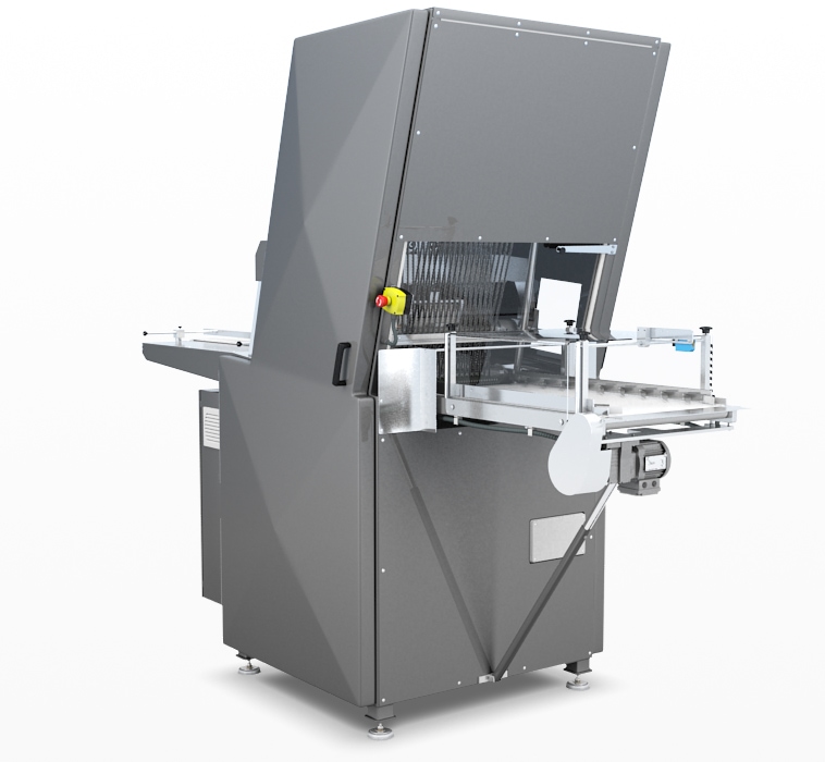 Manual industrial bread slicer - EFE 01 - MATAŞ MAKİNA - continuous band  blade / with belt conveyor